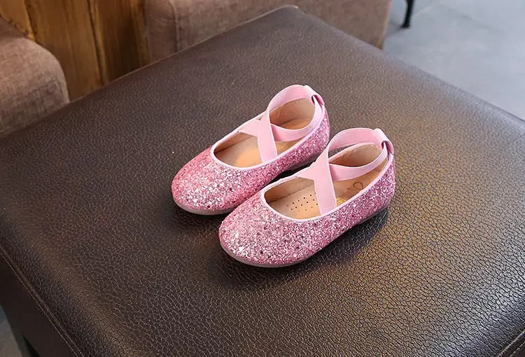 Mädchen Prinzessin Schuhe 2025 - Frühling Herbst Baby Weiche Sohle Tanz Ballet Flats - Rosa Bling Süße Schuhe 7-13J Größe 26-35