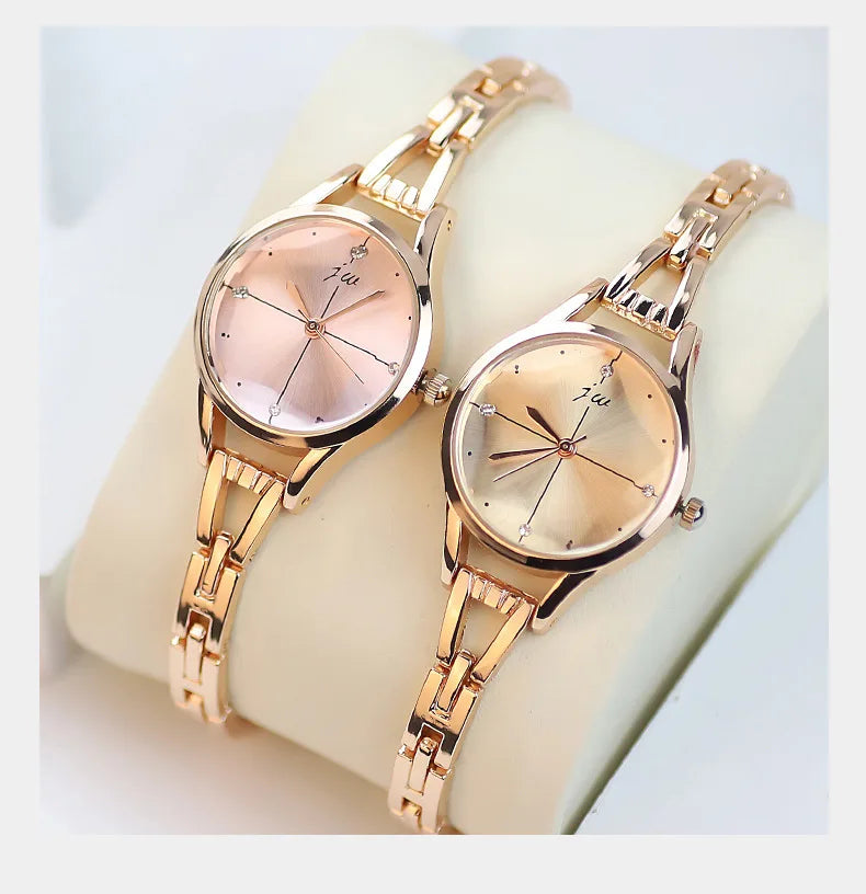 Retro Strass Uhr 2025 - Frauen Armband Uhren Elegant Roségold - Damen Luxus Quarz Armbanduhr Relojes Para Mujer