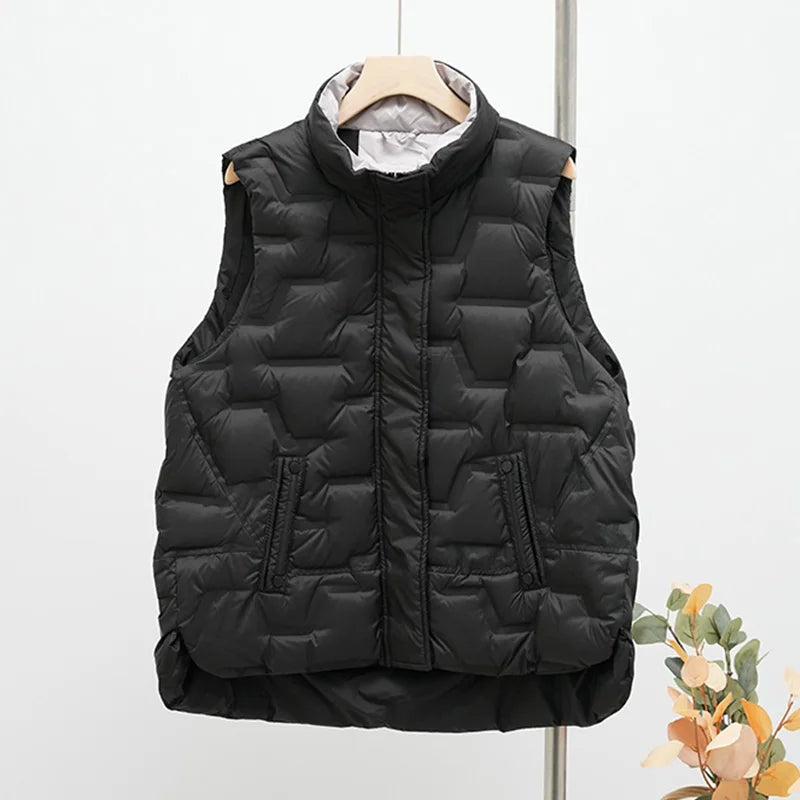 Janveny Steppweste Warm - Daunen ≥90%, Locker, Taschen