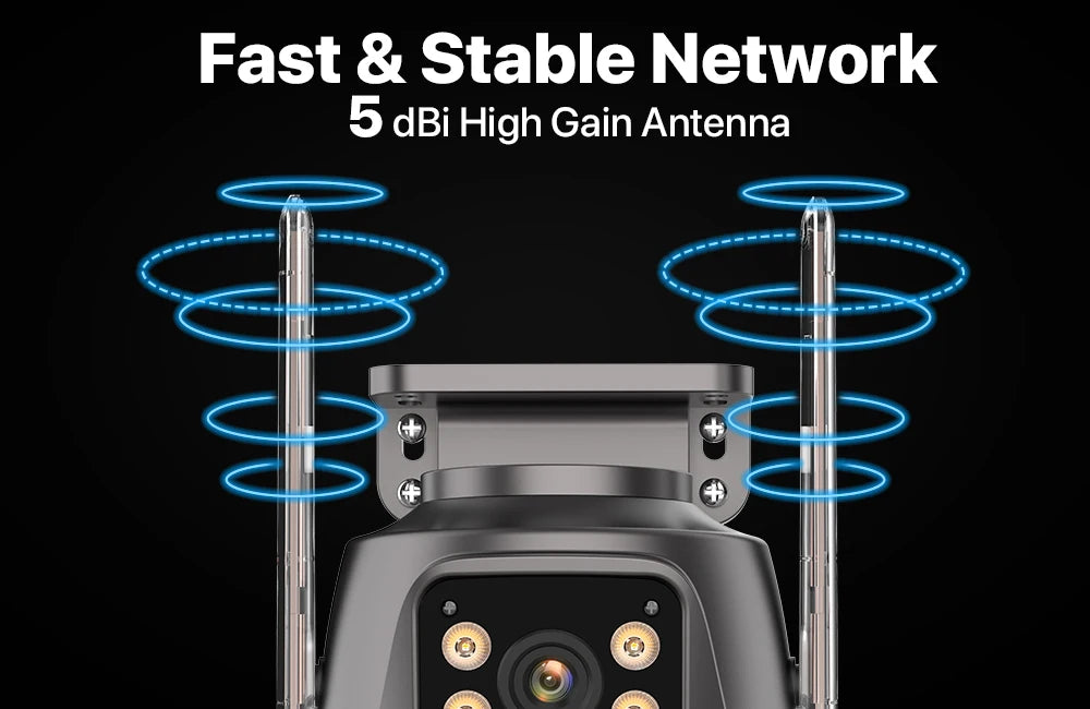 Dreilinsen-PTZ-IP-Kamera 6K HD Outdoor 8x Zoom WiFi Sicherheitskamera 4K 8MP Dual Screen Auto Tracking Wireless Video CCTV iCsee