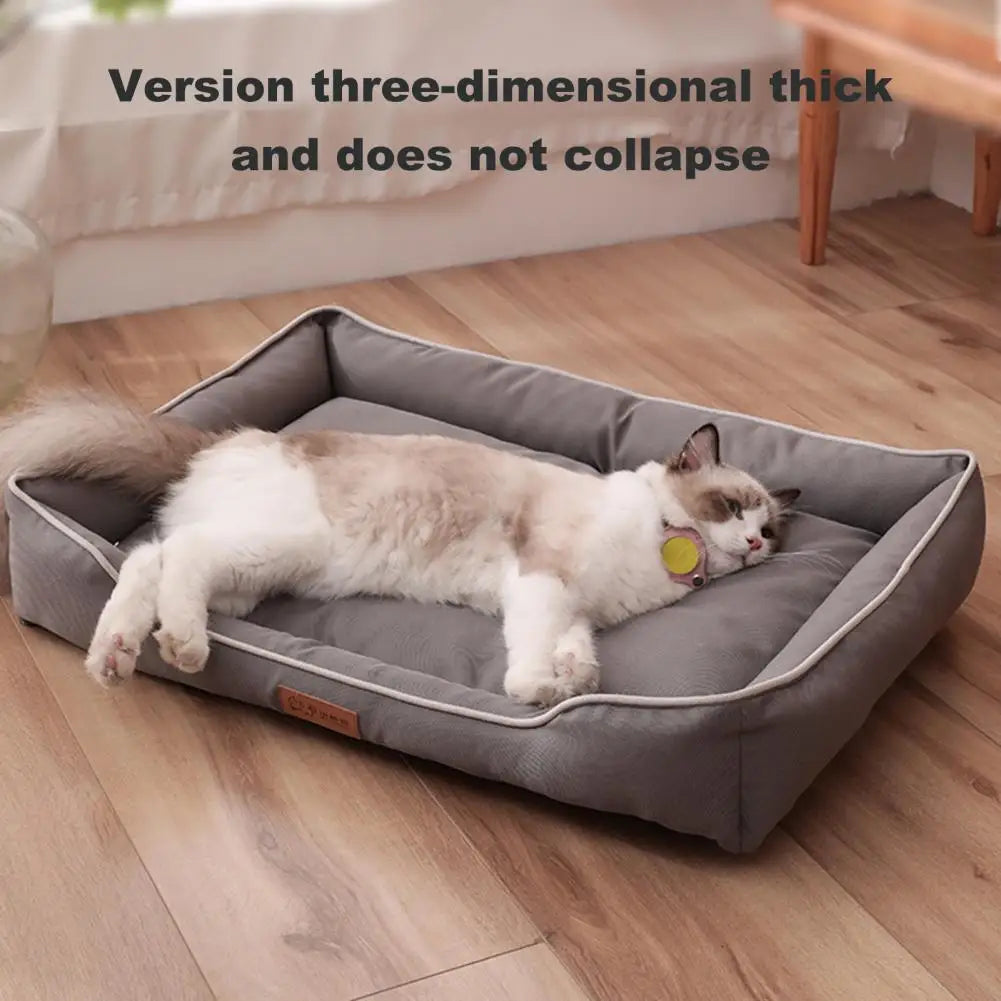 Dog Bed Waterproof Dog Bed with Non-slip Cozy Bolster Cushion for Small Dogs Washable Pet Nest Mat for Extra Dogs Soft for Dogs