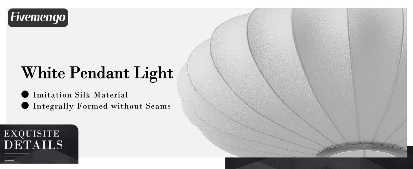 Italian Silk Cloth Pendant Lights Creative Living Room Pendant Hanging Lamps Modern Dining Room Lamps Decoration Indoor Lighting