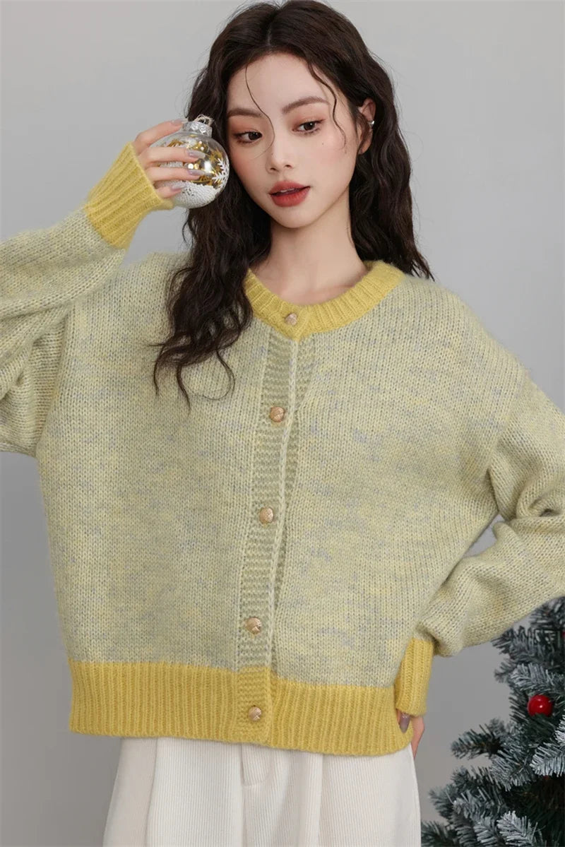 tumao Classic Lose Strickjacke - Damen One Size, Langarm