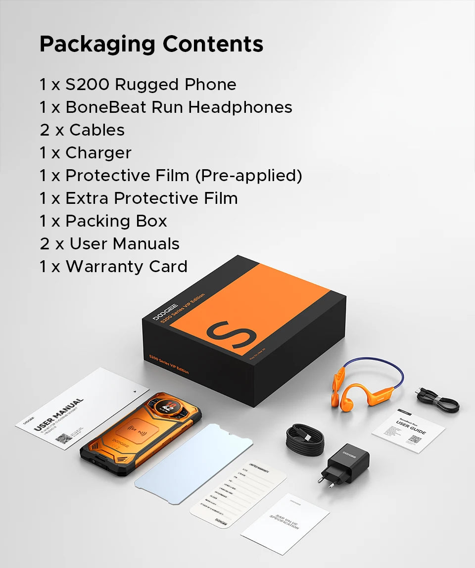 DOOGEE S200 Robustes 5G Smartphone - 10100 mAh, 33W, 6,72 Zoll