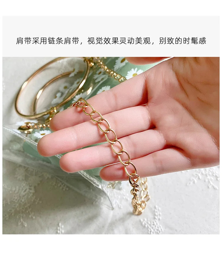 Fashion Crossbody Bags for Women Summer and Autumn New Daisy Print Pattern Jelly Women Bags One Shoulder Portable Female Handbag