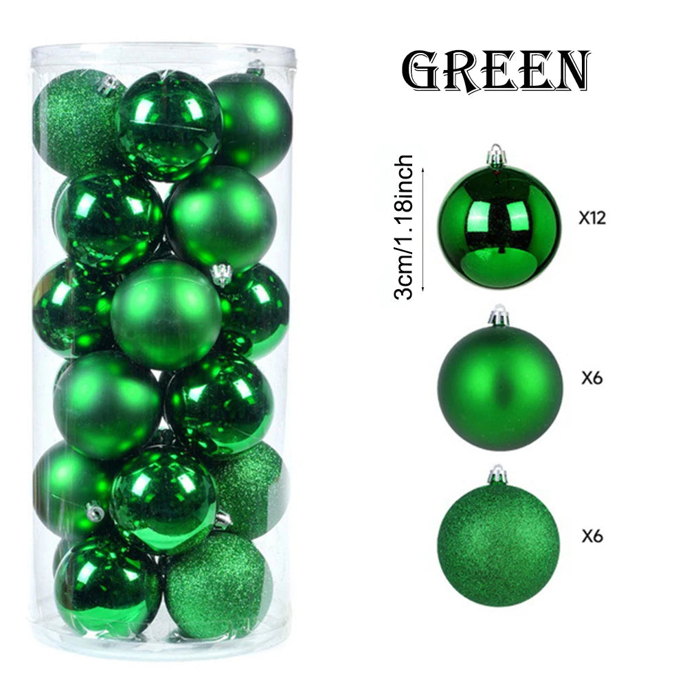 Surpsea KugelnSet Festliche Weihnachtskugeln - 24 Stück 3 cm Mehrfarbig
