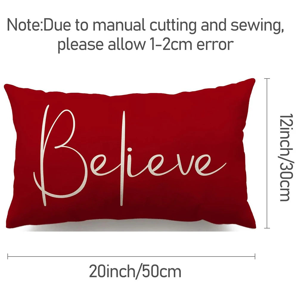 Merry Christmas Decorative Pillow Cover 30x50cm Linen Throw Pillowcase Christmas Cushion Cover Pillowslip For Sofa Home Decor