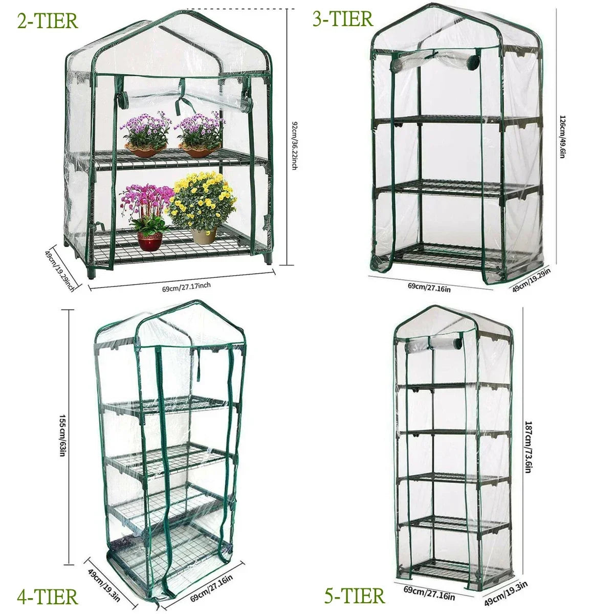 Choice WSZ Gewächshaus - Abdeckung Zipper PVC 2-5 Ebenen