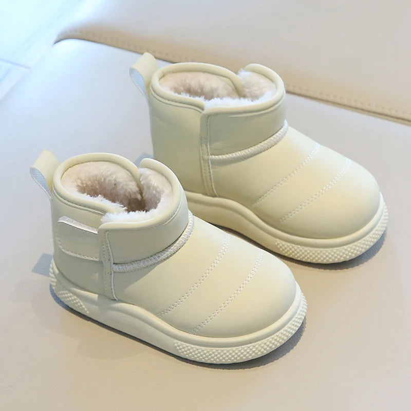 Kinder Schneestiefel Prägnanter Stil Plüsch Chunky Winter Kinder Kurzstiefel Einfarbig Slip-on Unisex Klassische Jungen Mädchen Schuhe