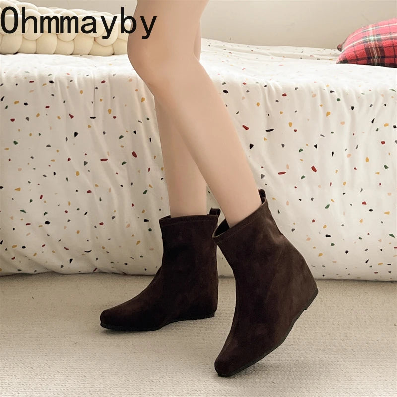 Ghete fără gleznă Ohmmayby ​​​​Slip-On - Mărimi 36-41, Toc 3-5 cm