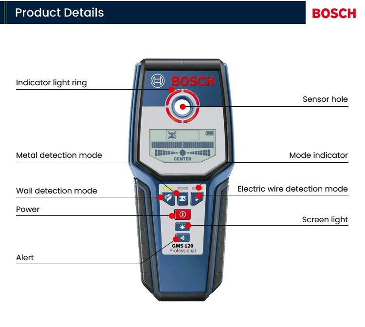 Scaner de perete 2025: Detector de perete Bosch Professional - Scaner digital pentru cabluri sub tensiune