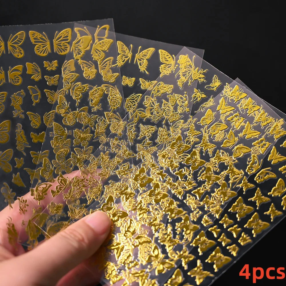 MAFANAILS Y2K Holo Schmetterlinge - 12er Selbstklebend