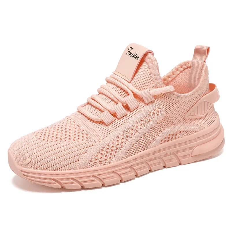 Lucyever L6228 Atmungsaktiv Sneaker - Weiß Mesh Slip On