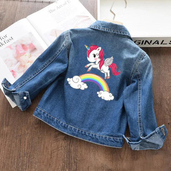 Children's Jackets Unicorn Print Denim Jacket Kids Jackets for Girls Boys Coats Denim Jacket Winter Clothes