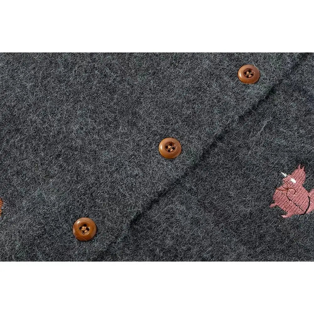 CN Zhejiang Hundemotiv Strickjacke Stickerei Moderner Schliff - Größe M, Polyester, Knopfleiste