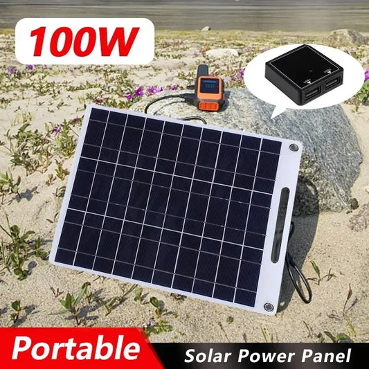 5V Solarplatte - Wasserdichtes Solarmodul mit Dual-USB-Anschluss für Outdoor-Camping