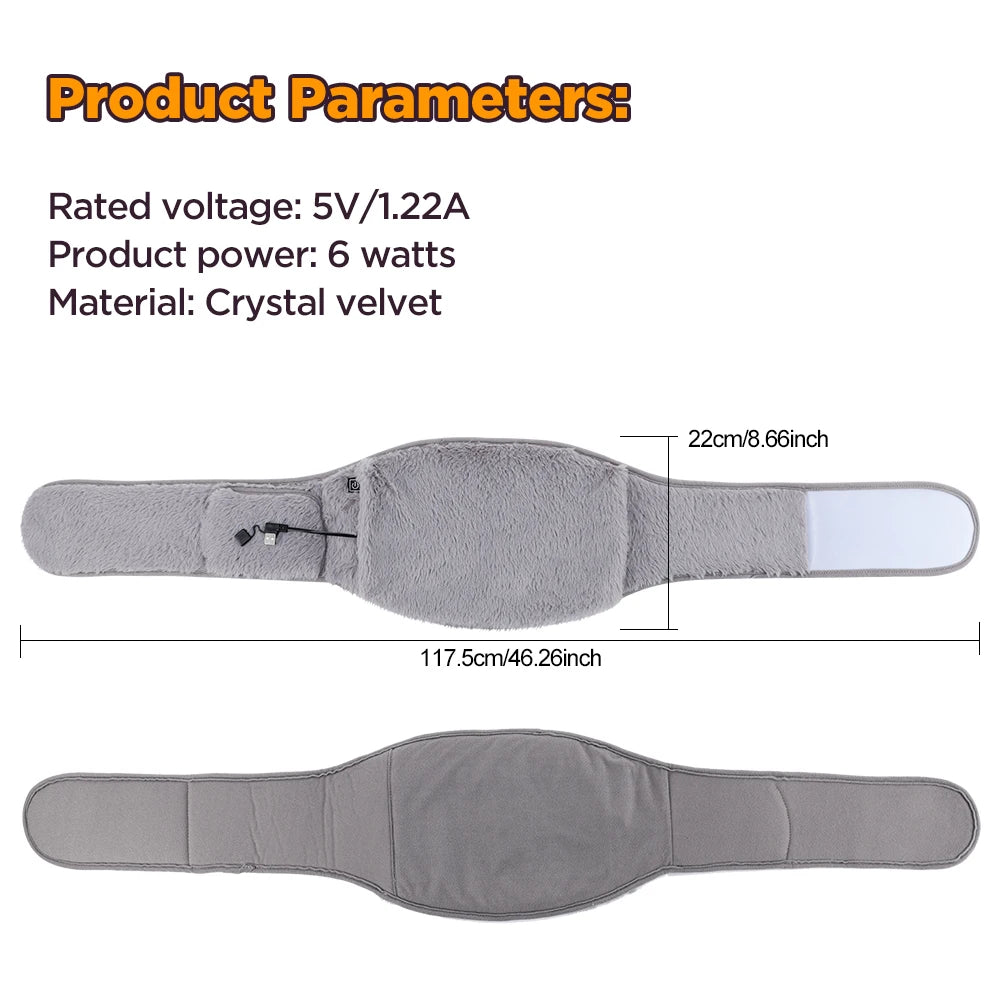 Electric Heating Belt Hand Warmer Winter Heater Waist Warmers Hot Compress Abdominal Lumbar Uterus Warming Pad USB Charging