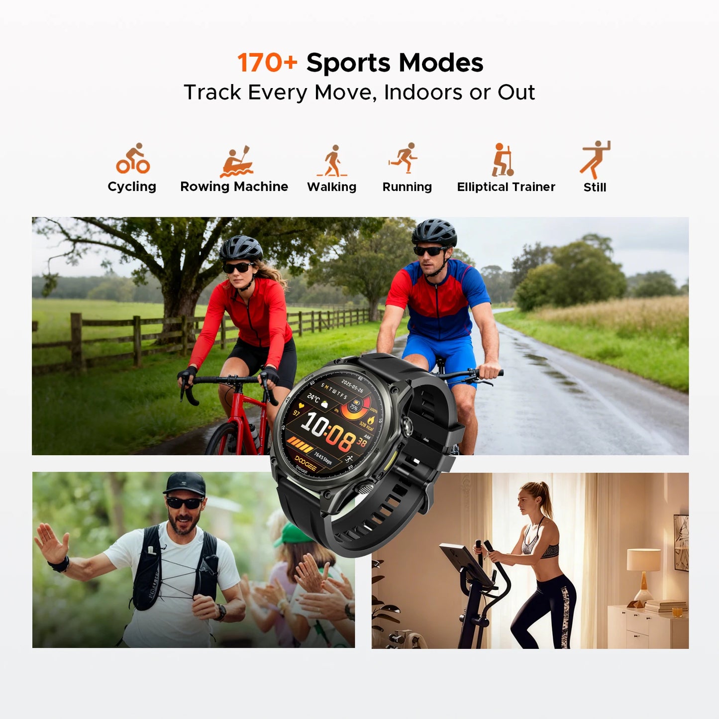 DOOGEE Anywise W1 Wasserdicht - Display 1,43 Akku 550 mAh, Maß 47,5 mm