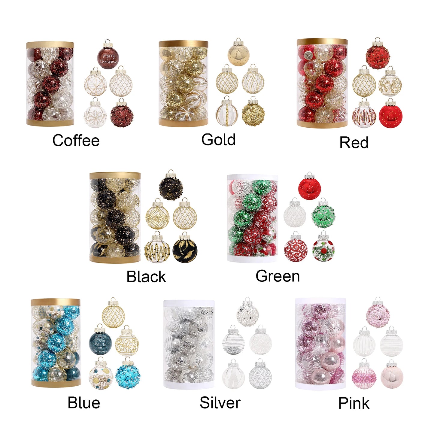 LichtKugel 220902LW01 Transparent - Christbaumkugeln 25 Stück, Ø4 cm