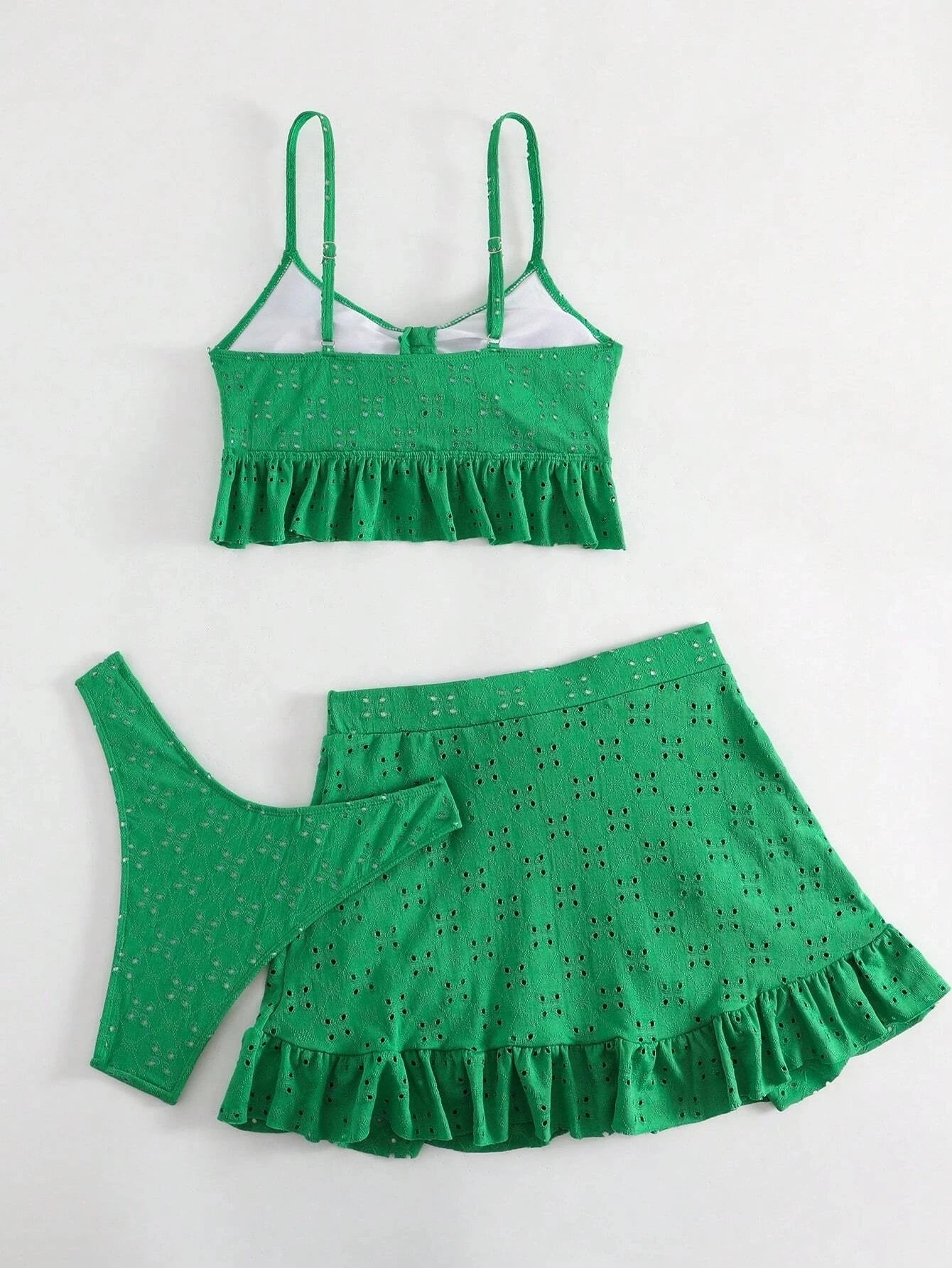 2025 3pack Schwimmbekleidung Frauen: Bikini Schwimmanzug Strand Rock - Knoten Badeanzug Strandmode Rüschen Zweiteilig Bikini Set Biquini Vielseitigkeit