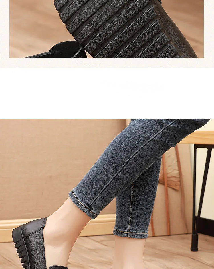 Women Shoes Flats Leather Sneakers Women  Comfortable Female Casual Walking Footwear Fashion Large Size Loafers Shoes Women