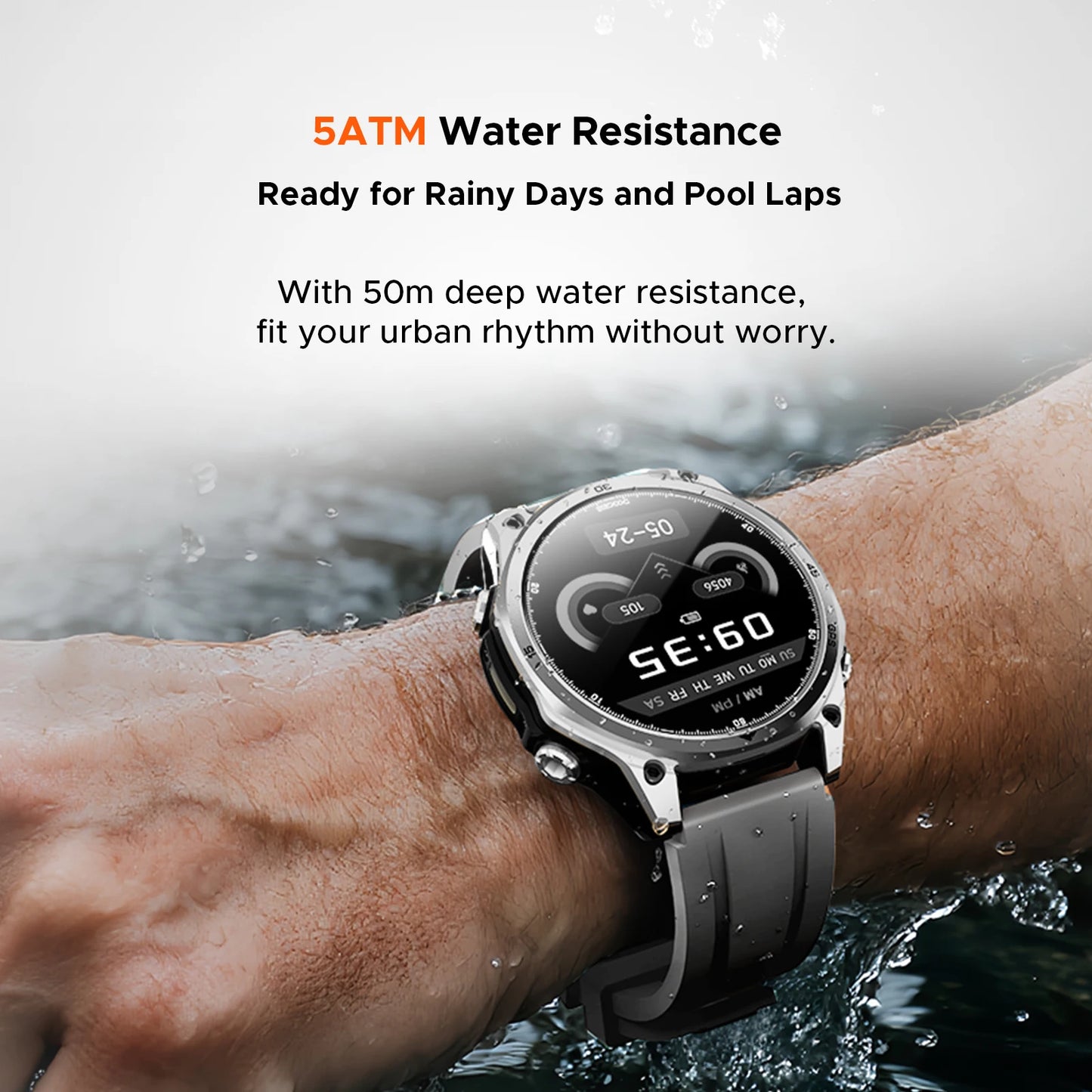 DOOGEE Anywise W1 Wasserdicht - Batterie 550 mAh, Akkulaufzeit 14 Tage, Display 1,43 Zoll