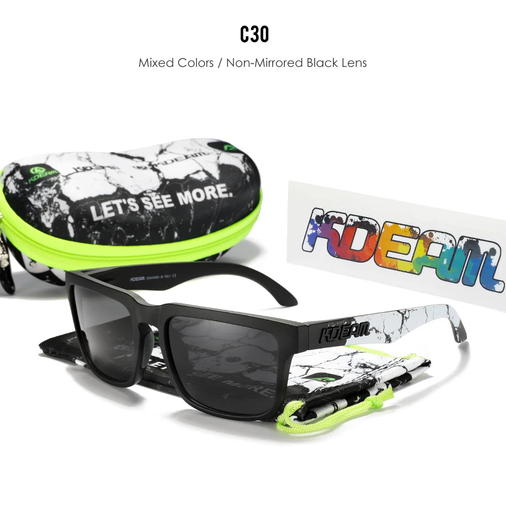 KDEAM Herren Polarisierte Sonnenbrille Quadratisch Casual Outdoor Sonnen Brille Frauen Unisex Sonnenbrille für Paare mit Neuer Verpackung
