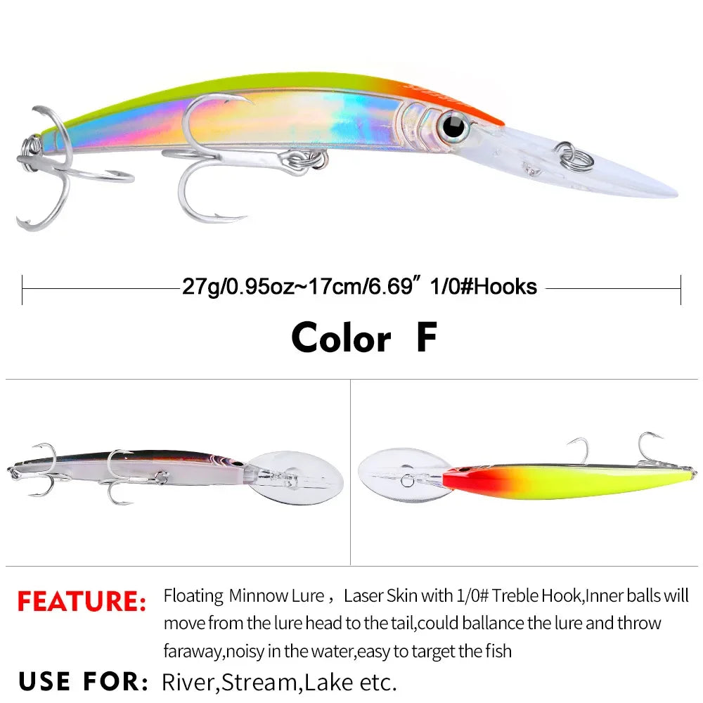KNCONAN Minnow Köder Tieftaucher - 17cm 27g Kunstköder