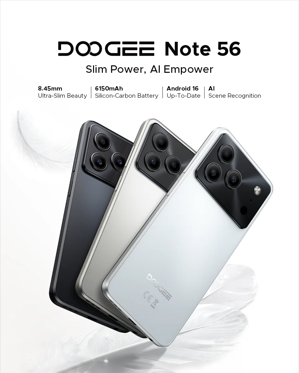 DOOGEE Note 56 Großer Akku - 6150 mAh, 6,56 Zoll Display, 90 Hz