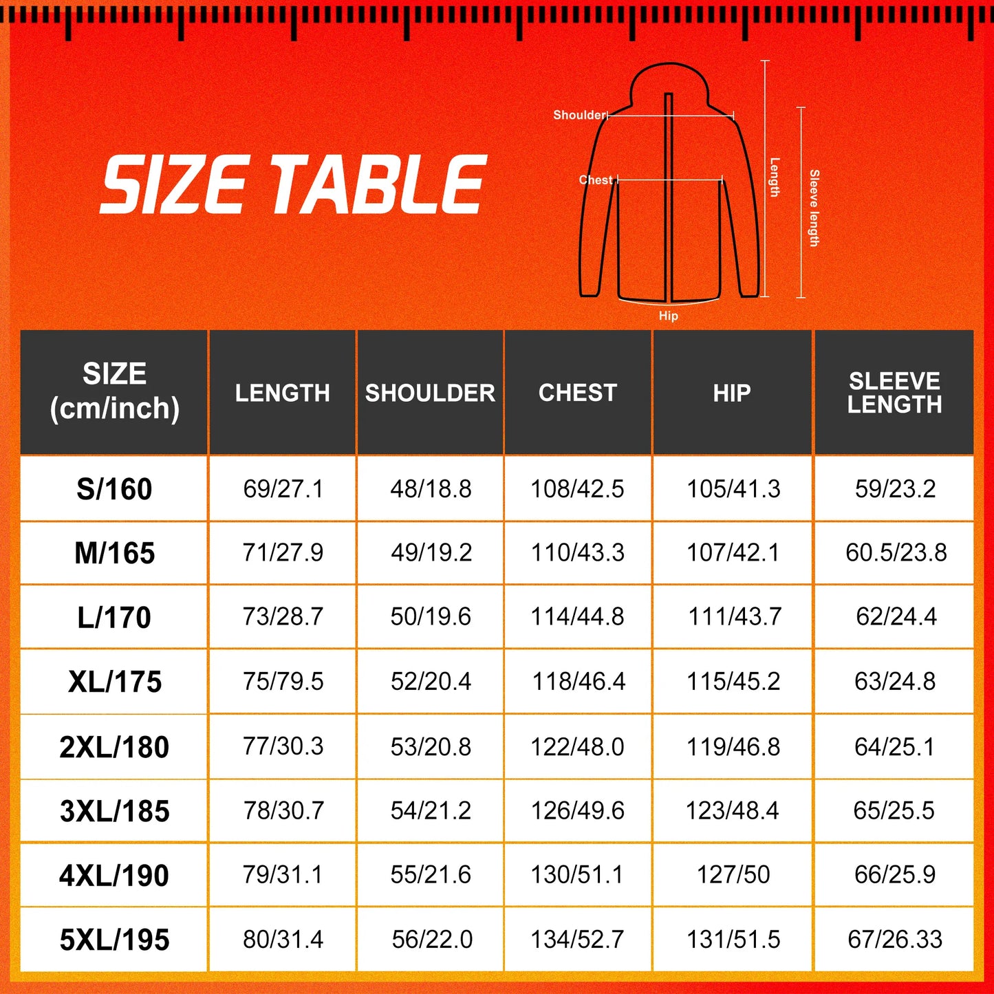 TODWARM 5588 beheizte Jacke Herren USB - 10000mAh 5V L