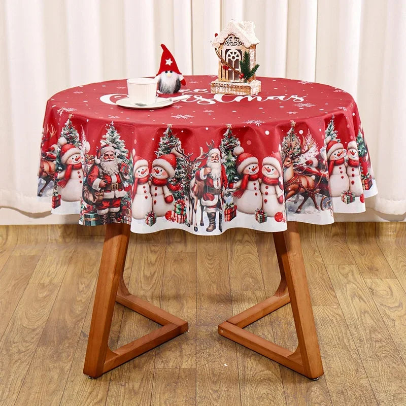 Christmas Tablecloth Christmas Decorations for Home 2025 Xmas Gifts Navidad New Year Winter Holiday Kitchen Dining Table Cover