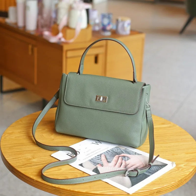 Designer ladies leather bag retro shoulder & crossbody office purse