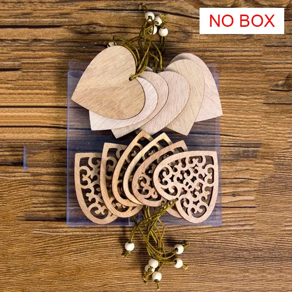 TissyChoice KH-035 Weihnachtsanhänger - 12 Stück Naturholz Ohne-Box