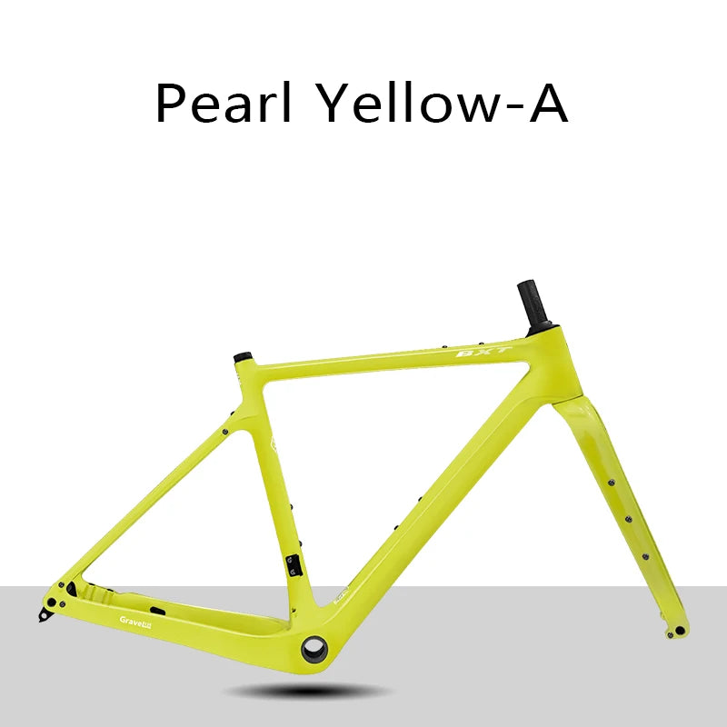 BXT Carbon Gravel Bike Frame Fully Hidden Cable Carbon Frame Fork Thru Axle Gravel Disc Brake Carbon MTB Road Bicycle Frame 27.5