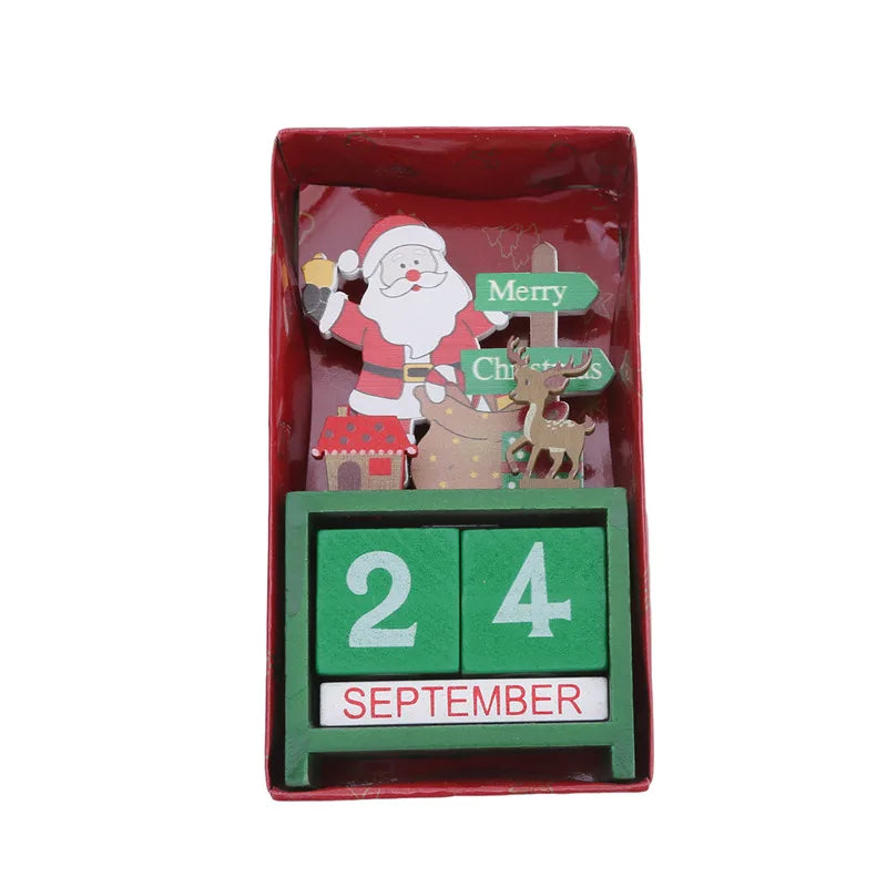 CN Adventskalender Holz Countdown - Kapazität 24 Tage, Größe 15x20 cm