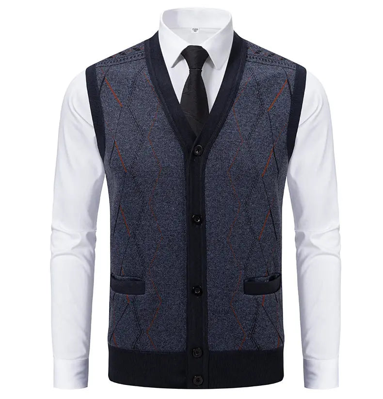 CN Strick Weste Slim Fit - Größe M Polyester Knopfverschluss