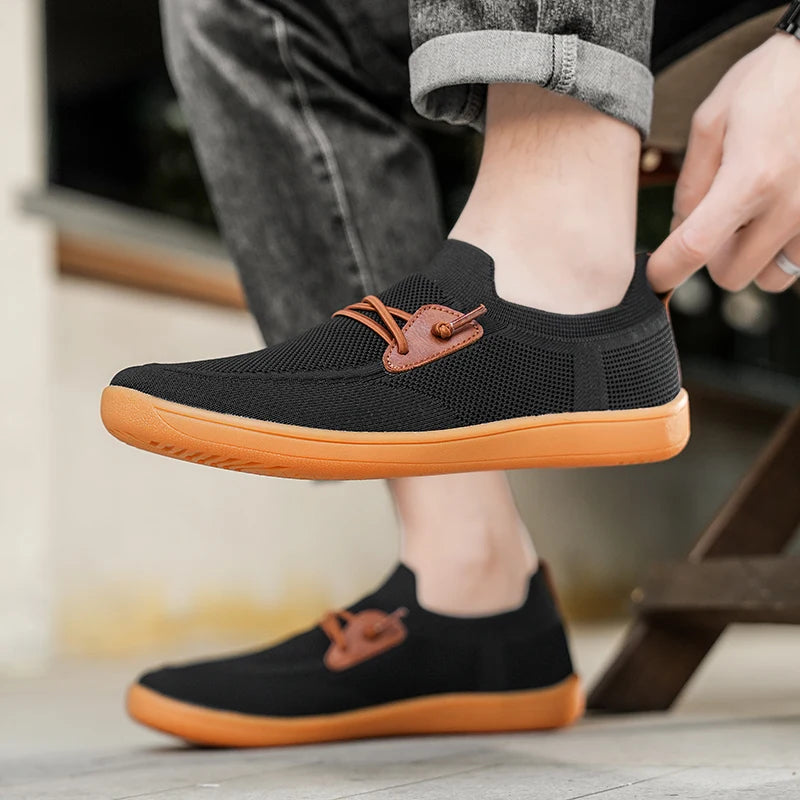 Men Casual Sneakers Minimalism | Zero Drop Sole | Walking Shoes Outdoor Breathable Non-slip Flats Loafer Mens Driving Shoes 2025