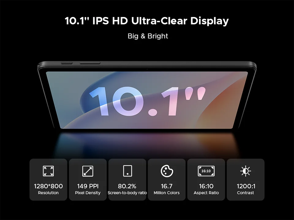 DOOGEE Tab A9 Tablet HD-Display - 12GB RAM 6580mAh 10,1 Zoll