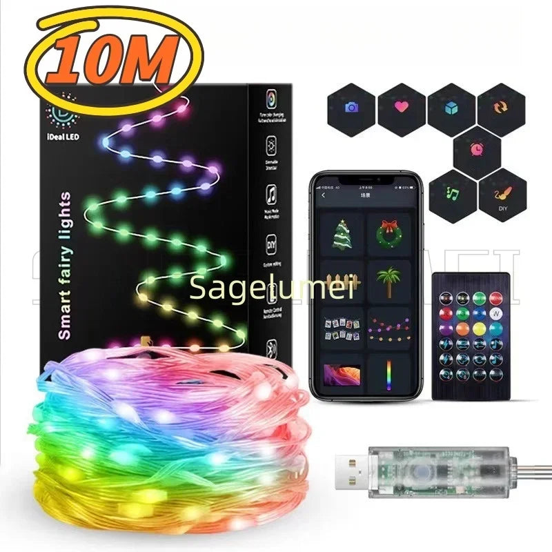 SAGE LU MEI RGB Smart LED Lichterkette - Länge 5–40 m, USB, 6 V DC