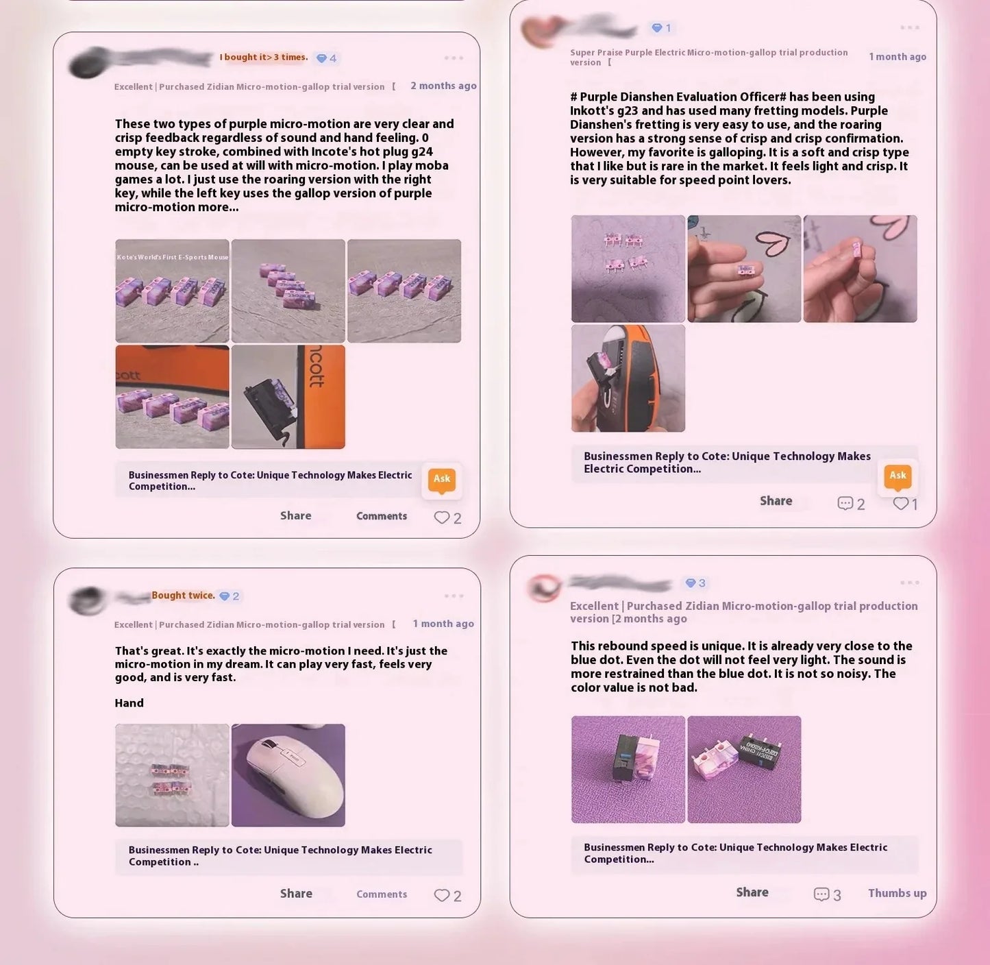 Incott 029 Kabellos Gaming-Maus - PAW3395 32000dpi 34g