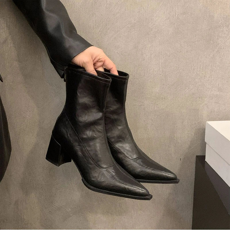 Ghete Chelsea UETEEY, de designer, vintage - Înălțimea tocului 5-8 cm, EU 36-41