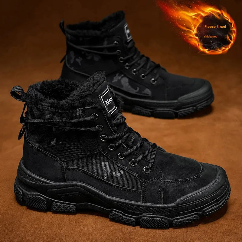 Ghete de iarnă călduroase cu căptușeală din velur Choice B2-M2299 - Mărimea EU 39-44, Toc 1-3 cm, Antiderapante