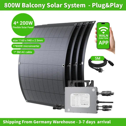 800W Mikro-Wechselrichter Balkon-Solarsystem Plug and Play