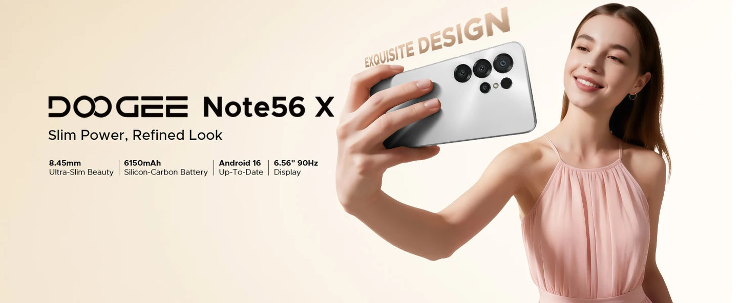 DOOGEE Note56X 6,56 Zoll Display - Akku 6150 mAh, CPU Unisoc SC9863A