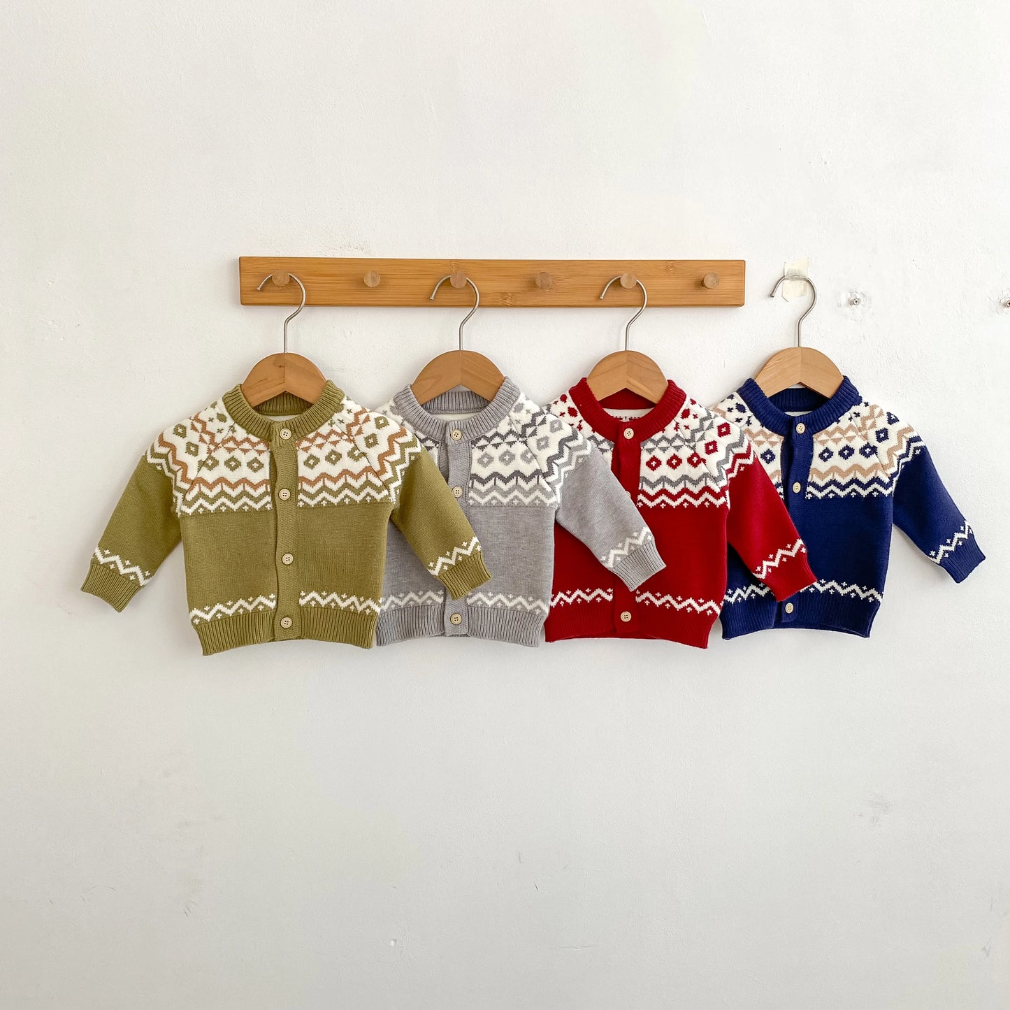 YSUBESTCN Kinder Strickjacke - Warmes Strickoberteil Für Kleinkinder, Größe 0-2 Jahre, Material Wolle, Verschluss Knopf