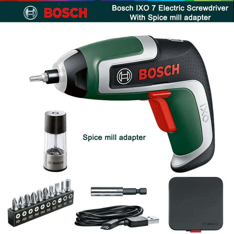 Akkuschrauber 2025: Bosch IXO 7 Cordless Electric Screwdriver USB Rechargeable - IXO 7th Compact 5.5Nm Max Torque Portable Power Machine Collection