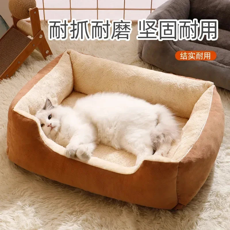 Cartoon Pet Soft Dog Bed House Winter Warming Large Dog House Warm Cat Nest Pet Bed Dog Mattress Pet Supplies