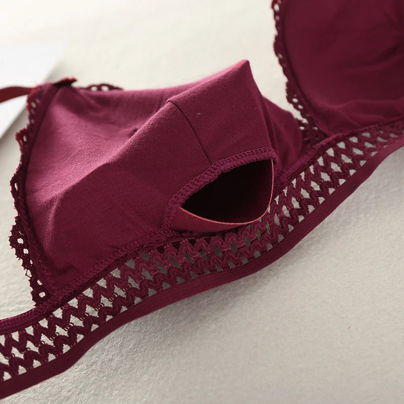 Damen Bralette 2025 - Blumen-Spitzen BH mit tiefem V-Ausschnitt & Push-Up Effekt