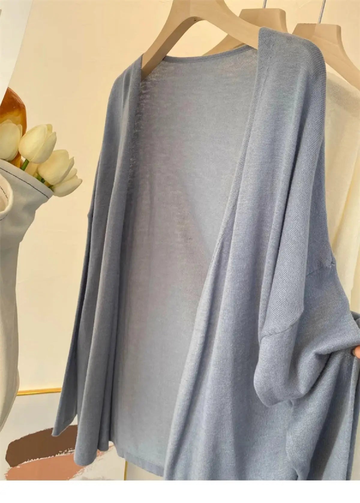 LovelyRoyalCN Cardigan Sommer Strick - Größe M, Material Baumwolle, Farbe Apricot