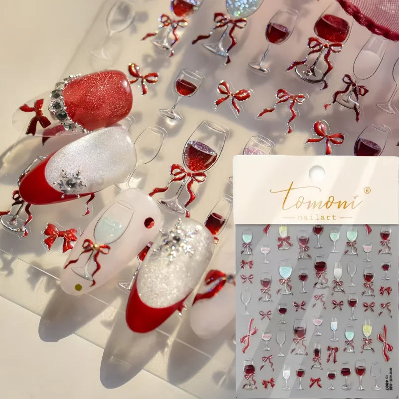 Tomoni Nailart 5D Rose Nagelsticker - Selbstklebend PVC 1St